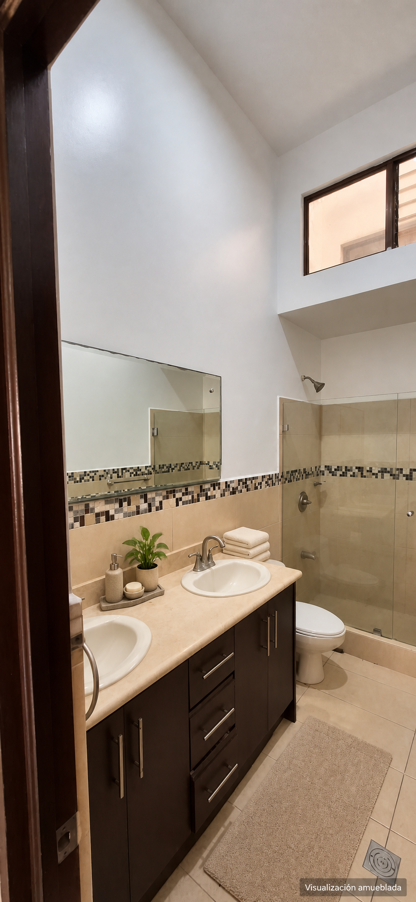Propuesta amueblada: Baño con doble lavamanos